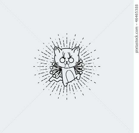 Vector illustration of a bristling cartoon cat Vector illustration of a bristling cartoon cat 46465388