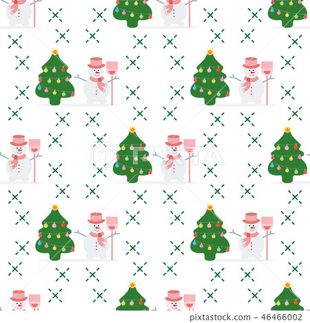 New Year Merry Christmas Christmas tree, snowman New Year Merry Christmas Christmas tree, snowman 46466002