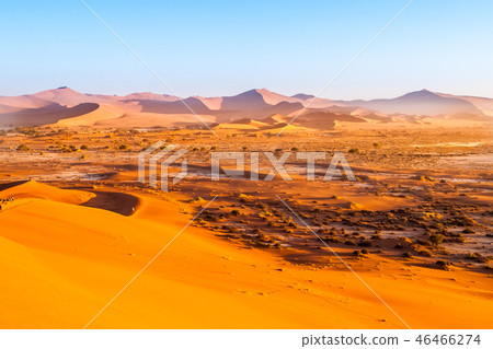 Red dunes of Namib Desert near Sossusvlei, aka Sossus Vlei, Namibia, Africa 46466274