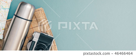 Concept flat lay outdoors tourism weekend Concept flat lay outdoors tourism weekend 46466464