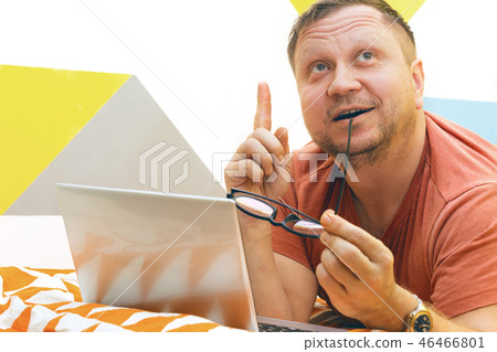 man and laptop man and laptop 46466801