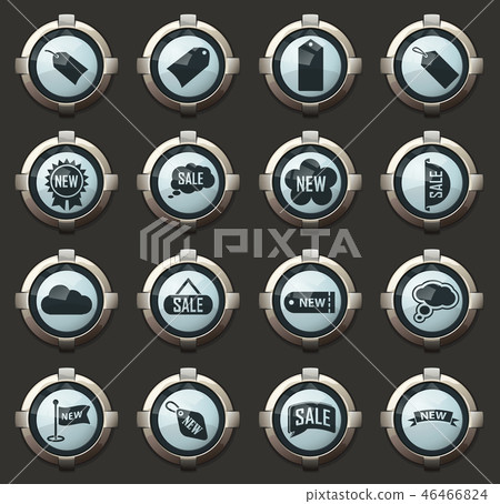 New stiker and label set icons 46466824