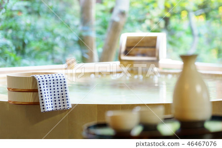 Open-air bath Japanese sake Ryokan Onsen image 46467076