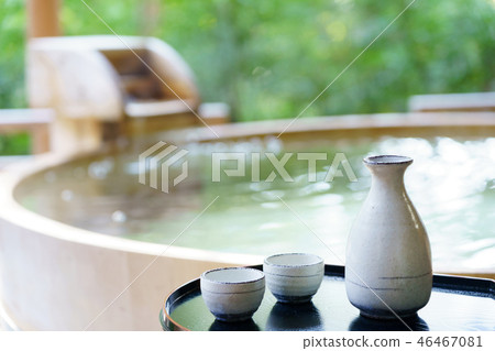 Open-air bath Japanese sake Ryokan Onsen image 46467081