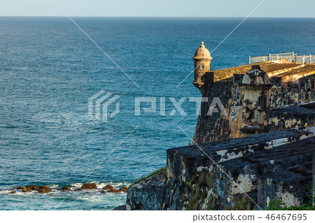 Fort San Felipe Del Morro in San Juan, Puerto Rico at sunrise Fort San Felipe Del Morro in San Juan, Puerto Rico at sunrise 46467695