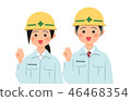 男人和女人戴著頭盔和工作服構成膽量 46468354