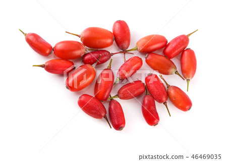 fresh barberry isolated on a white background. top view fresh barberry isolated on a white background. top view 46469035