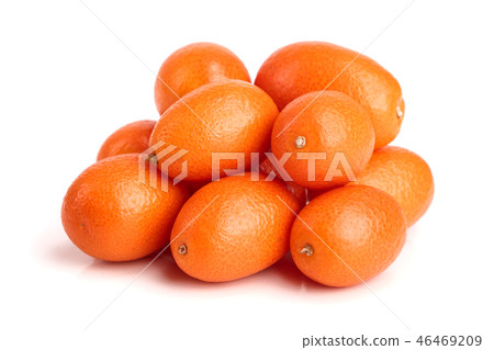Cumquat or kumquat isolated on white background close up 46469209