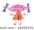 little girl on a white background. 46469326