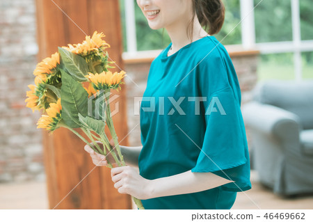 向日葵 女生 女孩 46469662
