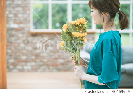 向日葵 女生 女孩 46469669