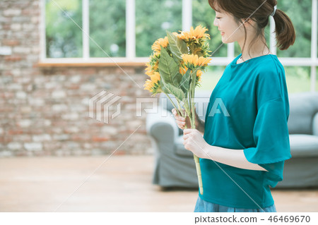 向日葵 女生 女孩 46469670