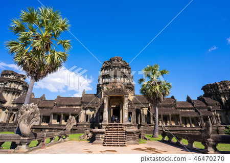 part of castle Angkor Wat in Cambodia part of castle Angkor Wat in Cambodia 46470270