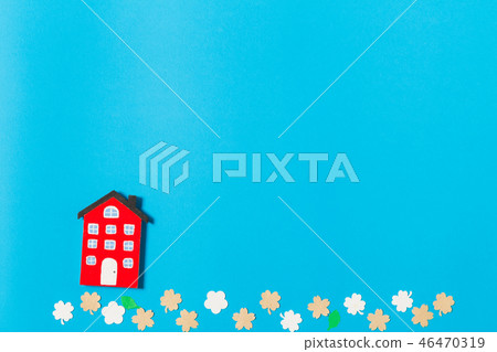 home model on blue background home model on blue background 46470319