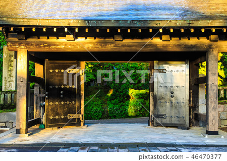 Fresh green Nikko Rinnoji Kuromon morning scenery world heritage [Tochigi Prefecture Nikko City] 46470377