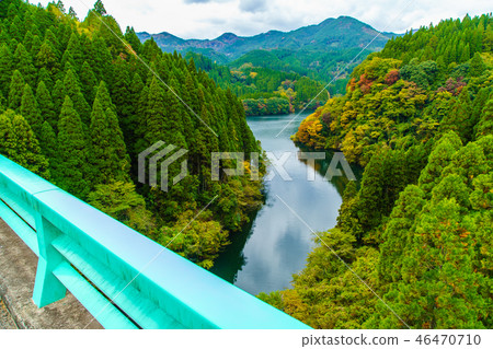 Autumn scenery from Oguni-machi Murobaruhashi [Osokuni-cho, Aso-gun, Kumamoto Prefecture] 46470710