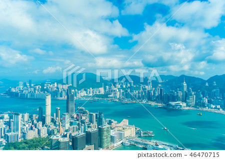 Beautiful architecture building exterior cityscape of hong kong city skyline Beautiful architecture building exterior cityscape of hong kong city skyline 46470715