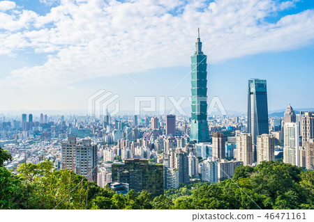 Beautiful landscape and cityscape of taipei 101 building and architecture in the city 46471161
