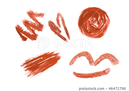 Set of beautiful textured living coral strokes Set of beautiful textured living coral strokes 46472790