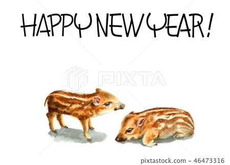 新年賀卡明信片材料與Uri博 46473316