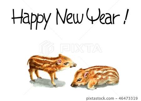 新年賀卡明信片材料與Uri博 新年賀卡明信片材料與Uri博 46473319