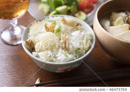 Scallop and potato cooked rice set meal 46473769