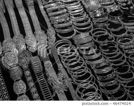 Variety of silver jewelry  in Thailand 46474024