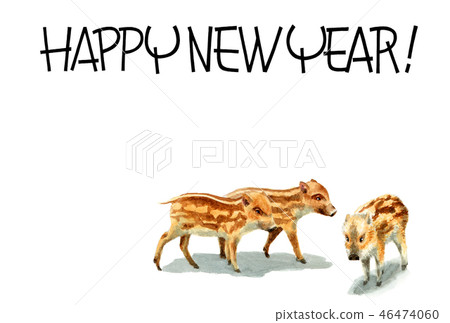 新年賀卡明信片材料與Uri博 新年賀卡明信片材料與Uri博 46474060