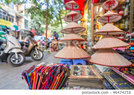 souvenir traditional hats in the shop, Hanoi souvenir traditional hats in the shop, Hanoi 46474258