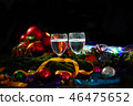 Two glasses of champagne with a Christmas decor  46475652