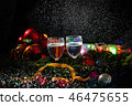 Two glasses of champagne with a Christmas decor  46475655