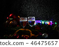Two glasses of champagne with a Christmas decor  46475657