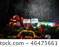 Two glasses of champagne with a Christmas decor  46475661