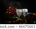 Glasses of champagne and new year decorations 46475663