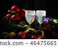 Two glasses of champagne with a Christmas decor  46475665