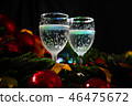 Two glasses of champagne with a Christmas decor   46475672