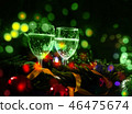 Two glasses of champagne with a Christmas decor  46475674