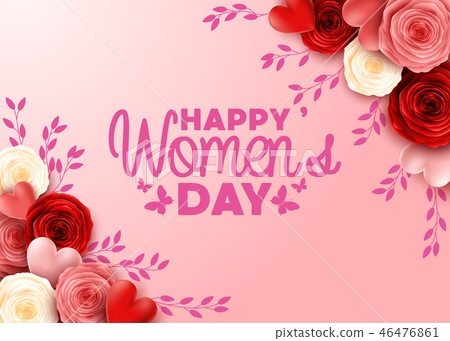 Happy International Women's Day with roses flower  46476861
