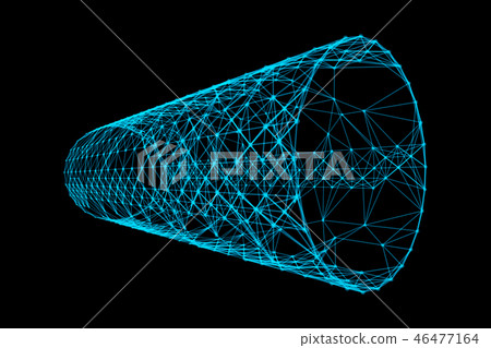 Blue tunnel with network connection pattern lines. High-tech bac Blue tunnel with network connection pattern lines. High-tech bac 46477164