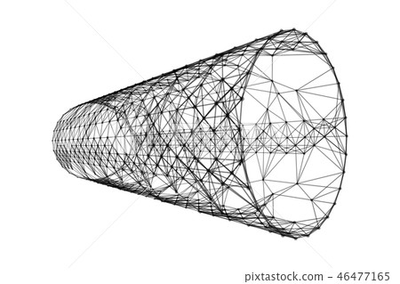 Black tunnel with network connection pattern lines on white. Hig Black tunnel with network connection pattern lines on white. Hig 46477165