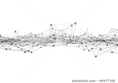 Black digital data and network connection triangle lines and sph 46477166