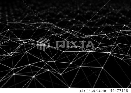 White digital data and network connection triangle lines and sph White digital data and network connection triangle lines and sph 46477168