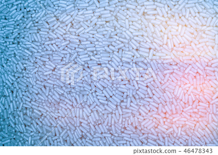 plant picture, yellow pills. Blue tone. Blue tint 46478343