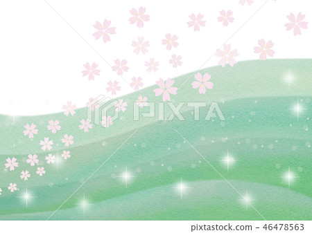 櫻花上升綠色 46478563