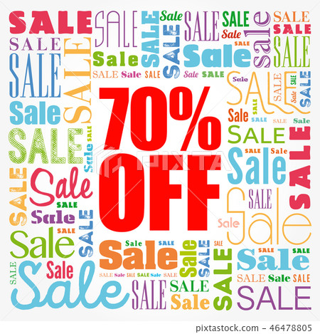 70% OFF Sale word cloud collage 46478805