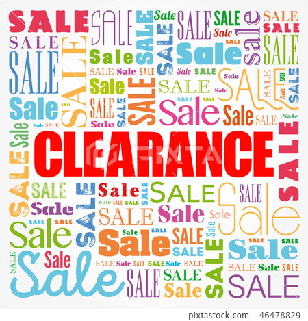 Clearance sale word cloud collage 46478829