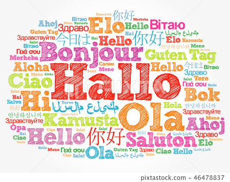 Hallo (Hello Greeting in German) word cloud-插圖素材 [46478837] - PIXTA圖庫