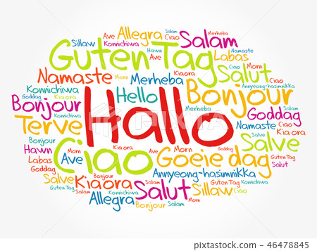 Hallo (Hello Greeting in German) word cloud 46478845