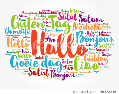 Hallo (Hello Greeting in German) word cloud Hallo (Hello Greeting in German) word cloud 46478846