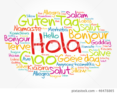 Hola! (Hello Greeting in Spanish) word cloud - Stock Illustration  [46478865] - PIXTA